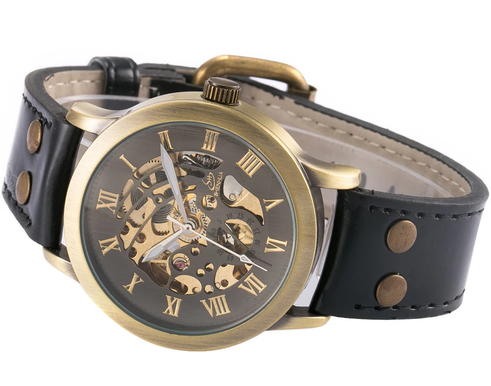 Watch Men Mechanical Automatic Watch Steampunk Skeleton Self Winding Mens Watches Retro Leather Wristwatch Clock montre homme - Mechanical Wristwatches 13mm 22mm Luminous Hands Leather Round No waterproof Glass Paper 42mm Automatic Mechanical Watch Men P368 Automatic Self-Wind Buckle 24cm Antique Stainless Steel Bronze Plating Automatic Self Winding(No Battery) Steampunk Watch Retro Watch Vintage Watch Antique Watch 78g Guangdong China 100% Original Brand New Office Party Sport Business Daily Life Gift 1PC Watch with 1PC Bracelet Gift Wholesale & Retail & Dropshipping reloj automatico hombre relogio mecanico heren horloge automatic montre homme horloges mannen zegarki meskie mechanical watches automatic watch self winding mens watch