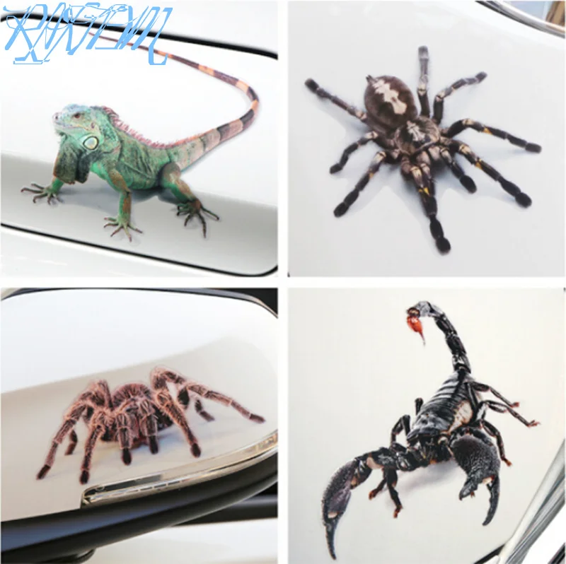 

3D Car Sticker Animals Bumper Spider Gecko Scorpions For Skoda Rapid Octavia A2 A5 RS A7 Yeti Fabia Scout kodiaq Superb Citigo