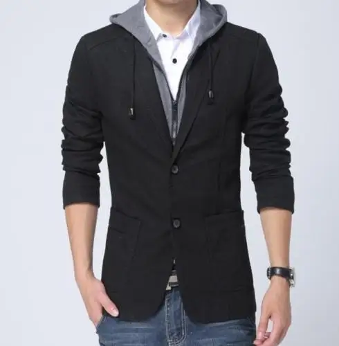 Mens One Button Detachable Hooded Coat Jacket Blazer Slim Suits Outwear Tops Plus Size M-3XL Men Jackets
Mens One Button Detachable Hooded Coat Jacket Blazer Slim Suits Outwear Tops Plus Size M-3XL Men Jackets