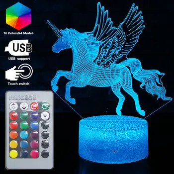 Unicorn 3D LED Night Light Unicornio Party Cartoon Lamp 7 Color Change Baby for Bedroom Beside Lamp Baby Gifts Crack Style Base
Unicorn 3D LED Night Light Unicornio Party Cartoon Lamp 7 Color Change Baby for Bedroom Beside Lamp Baby Gifts Crack Style Base