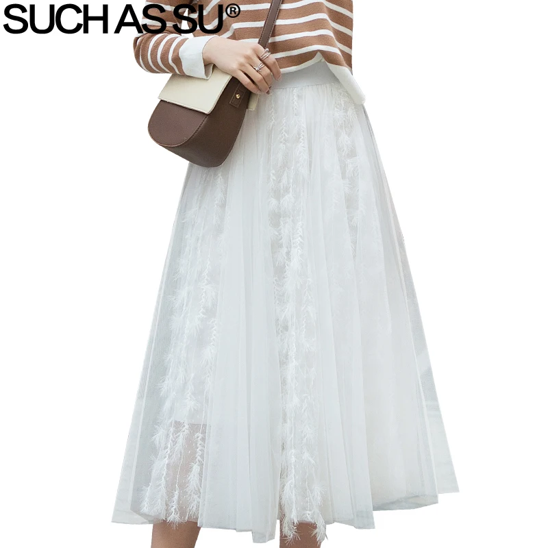New 2019 Spring Summer Mesh Pleated Skirt Women 4 Color Elastic High Waist Patchwork Tassel Mid Long Skirt Female Casual Skirts 
New 2019 Spring Summer Mesh Pleated Skirt Women 4 Color Elastic High Waist Patchwork Tassel Mid Long Skirt Female Casual Skirts