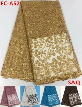 Hot sale 5yards african french lace fabric high quality 2018 african lace fabric nigerian lace fabrics for wedding dress FC-A52
Hot sale 5yards african french lace fabric high quality 2018 african lace fabric nigerian lace fabrics for wedding dress FC-A52