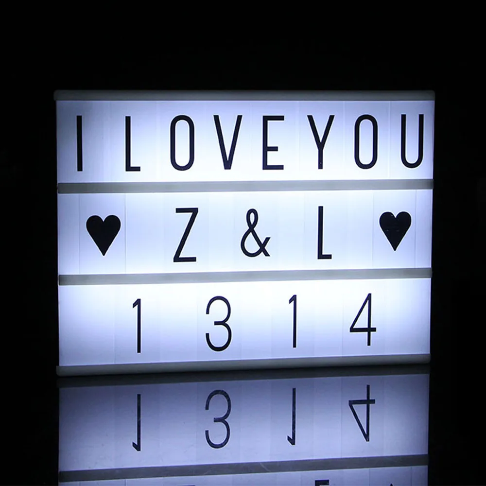 A4 size 3 Line Cinematic Cinema LED Lightbox with Various Letters LED Night Lamp Home Figurines For DIY Home Decoration Lighting
A4 size 3 Line Cinematic Cinema LED Lightbox with Various Letters LED Night Lamp Home Figurines For DIY Home Decoration Lighting