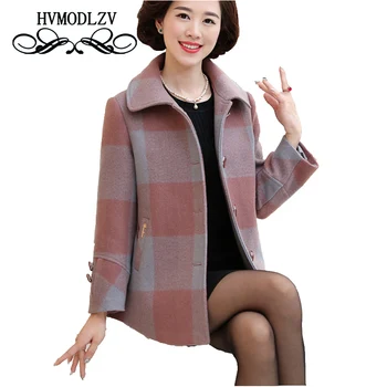 Plus size Middle - aged Women Autumn Winter Woolen coat parkas 2017 New Lattice Quality Wool woolen coat female overcoat lj031
Plus size Middle - aged Women Autumn Winter Woolen coat parkas 2017 New Lattice Quality Wool woolen coat female overcoat lj031