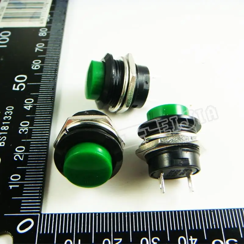 R13-507 Button color Green 3A/250VAC OFF-ON 2Pin Non Self-locking Push Button Switch (Self reset switch) 20Pcs/lot
R13-507 Button color Green 3A/250VAC OFF-ON 2Pin Non Self-locking Push Button Switch (Self reset switch) 20Pcs/lot