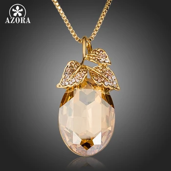 AZORA Pear Cut Gold Color Stellux Austrian Crystal Leaves Pendant Necklace TN0136
AZORA Pear Cut Gold Color Stellux Austrian Crystal Leaves Pendant Necklace TN0136
