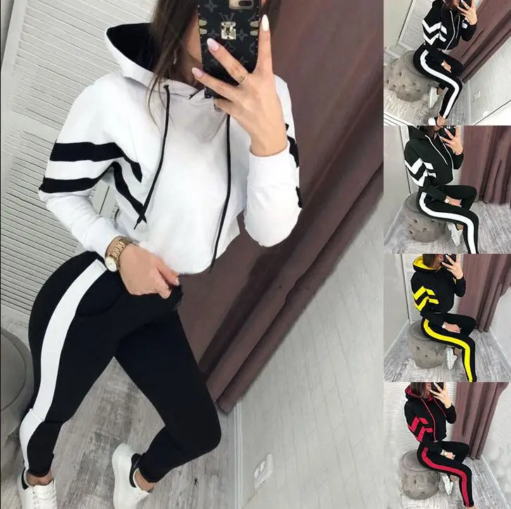 Spring summer women casual sport suits pullover hoodies and pants two piece outfits set tracksuits maillot de bain femme
Spring summer women casual sport suits pullover hoodies and pants two piece outfits set tracksuits maillot de bain femme