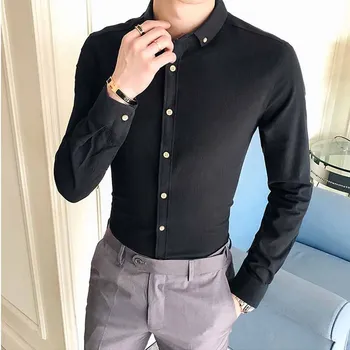 Long Sleeve Men Autumn Designer Solid Non Iron Slim Fit Business Shirts Men's Casual Dress Long sleeve Shirt Twill White Blue Pi
Long Sleeve Men Autumn Designer Solid Non Iron Slim Fit Business Shirts Men's Casual Dress Long sleeve Shirt Twill White Blue Pi