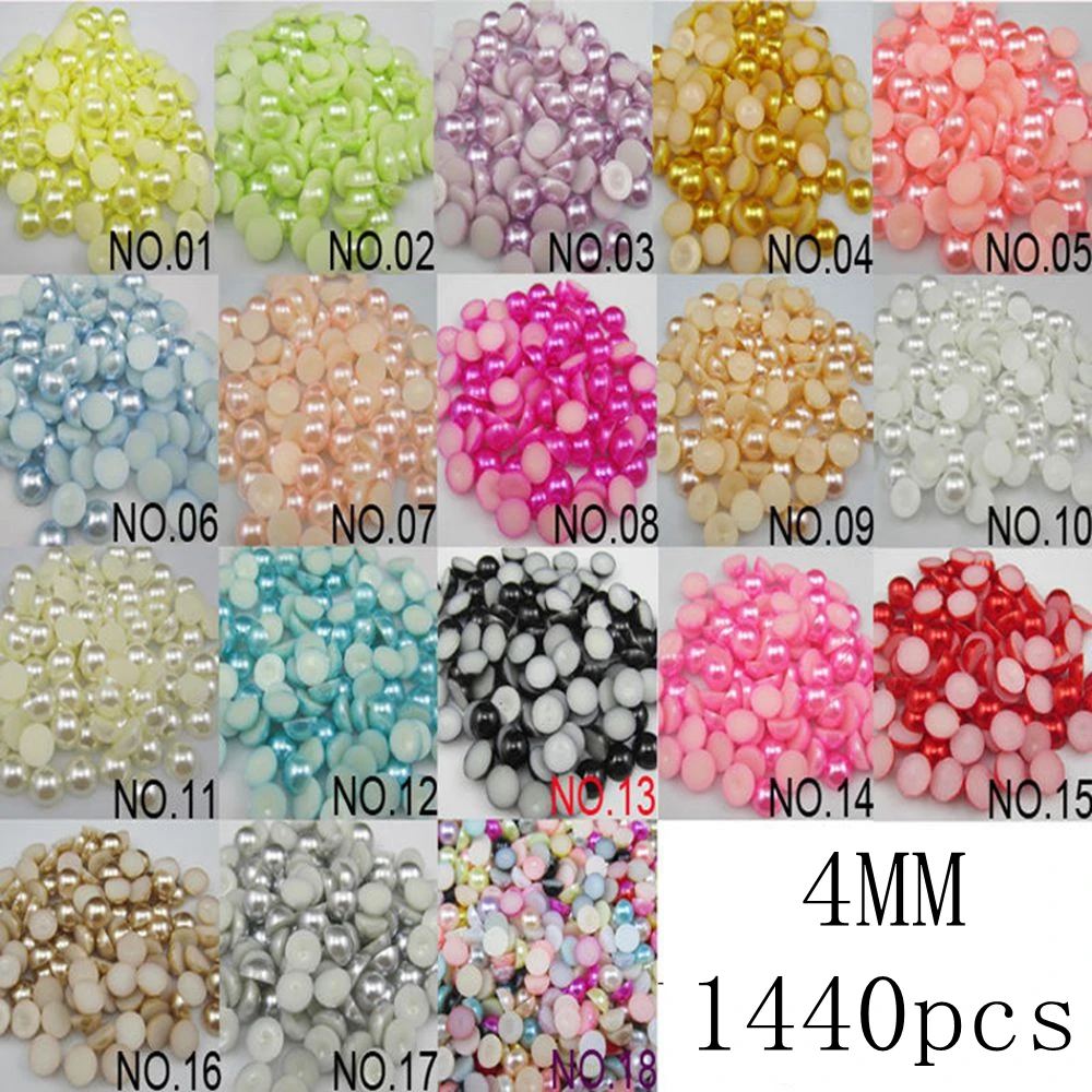 Free Shipping 1440Pcs/lot 4mm Imitation Pearls Half Round Flatback Beads For DIY Wedding Decoration
Free Shipping 1440Pcs/lot 4mm Imitation Pearls Half Round Flatback Beads For DIY Wedding Decoration
