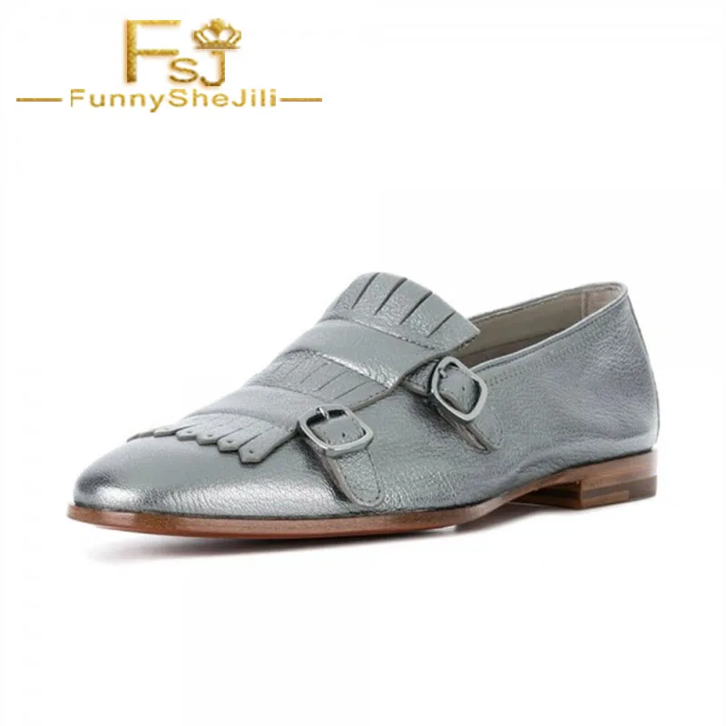Silver Round Toe Fringe Buckles Loafers for Women Spring Autumn Women Shoes Attractive Generous Incomparable FSJ Noble Elegant
Silver Round Toe Fringe Buckles Loafers for Women Spring Autumn Women Shoes Attractive Generous Incomparable FSJ Noble Elegant