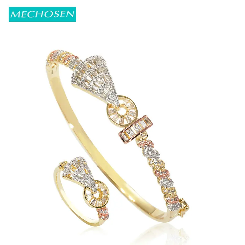 MECHOSEN Tricolor Hollow Out Jewelry Set Bangle Ring AAA Copper Zircon For Women's Wedding Banquet Hand Luxury Accessories Gifts
MECHOSEN Tricolor Hollow Out Jewelry Set Bangle Ring AAA Copper Zircon For Women's Wedding Banquet Hand Luxury Accessories Gifts