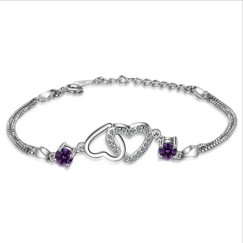 LUKENI Charm Heart Purple Crystal Women Bracelets Jewelry Top Quality 925 Silver Snake Bracelet Anklets Girl Fashion Accessories
LUKENI Charm Heart Purple Crystal Women Bracelets Jewelry Top Quality 925 Silver Snake Bracelet Anklets Girl Fashion Accessories