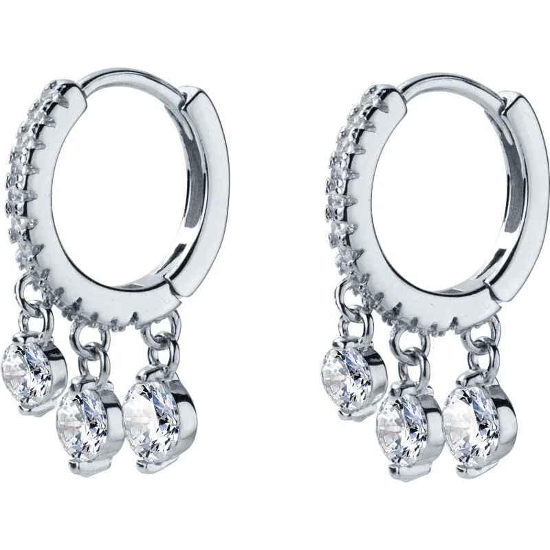 Exquisited 925 Sterling Silver CZ Tassel Hoop Earrings for Women Simple Ear Piercing Huggie Earrings Bohemia Bijoux Brincos
Exquisited 925 Sterling Silver CZ Tassel Hoop Earrings for Women Simple Ear Piercing Huggie Earrings Bohemia Bijoux Brincos
