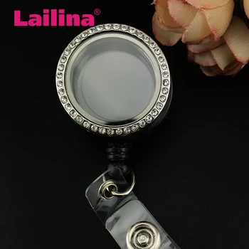 32MM Silver Retractable ID Badge Reels With Metal Rhinestone Glass Floating Locket ID Badge Reels
32MM Silver Retractable ID Badge Reels With Metal Rhinestone Glass Floating Locket ID Badge Reels