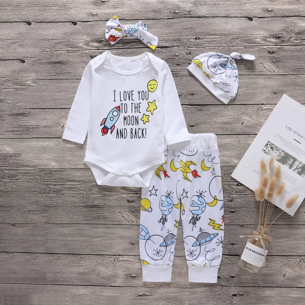 Autumn Winter Children Clothes Set Newborn Baby Girl Boy Clothes Long Sleeve MOON Tops+Pants Hat Bow Headband 4pcs Outfit Set
Autumn Winter Children Clothes Set Newborn Baby Girl Boy Clothes Long Sleeve MOON Tops+Pants Hat Bow Headband 4pcs Outfit Set