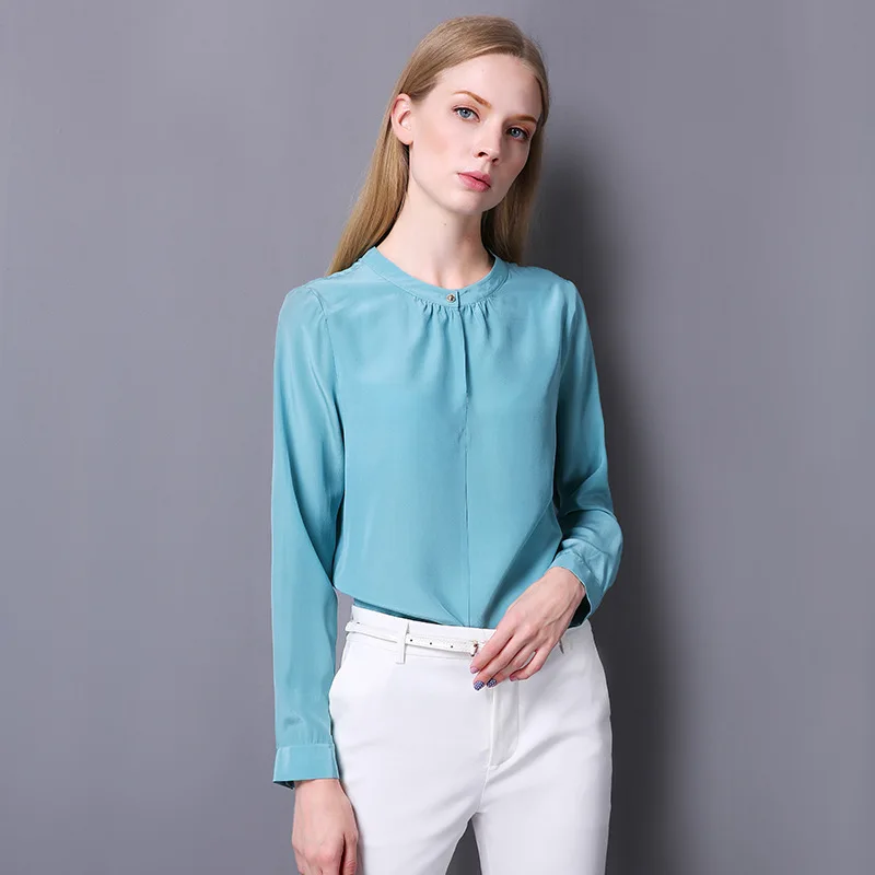 100% Silk Crepe Shirt Pure Natural Silk Fabric Women Shirt New Desigual Plain Color Office Lady Style
100% Silk Crepe Shirt Pure Natural Silk Fabric Women Shirt New Desigual Plain Color Office Lady Style