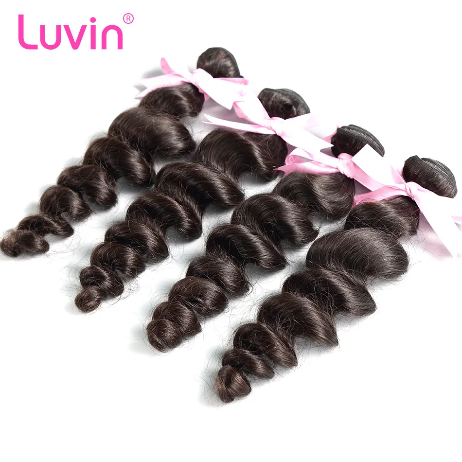 Luvin Brazilian Remy Hair Loose Wave 4PCS/Lot 100% Human Hair Weave Bundles Unprocessed Hair Extensions Free Shipping
Luvin Brazilian Remy Hair Loose Wave 4PCS/Lot 100% Human Hair Weave Bundles Unprocessed Hair Extensions Free Shipping