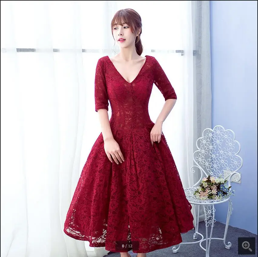 2017 real picture red/wine lace a line short tea length prom dress v neckline lace up/corset informal prom gowns best selling
2017 real picture red/wine lace a line short tea length prom dress v neckline lace up/corset informal prom gowns best selling