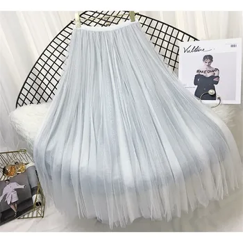 New Women Spring And Summer Tulle Midi Skirts Fashion Elastic High Waist Skirts Women Pleated Bright Solid Skirts
New Women Spring And Summer Tulle Midi Skirts Fashion Elastic High Waist Skirts Women Pleated Bright Solid Skirts