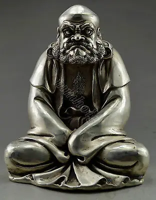 Collectible Decorated Old Handwork Tibet Silver Big Bodhidharma Buddha Statue Garden Decoration 100% real Brass Bronze
Collectible Decorated Old Handwork Tibet Silver Big Bodhidharma Buddha Statue Garden Decoration 100% real Brass Bronze