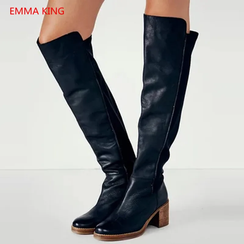 Med Heel Leather Boots Women Winter Shoes Over The Knee Punk Style Stretch Long Boots Military Combat Army Booties Party Shoes
Med Heel Leather Boots Women Winter Shoes Over The Knee Punk Style Stretch Long Boots Military Combat Army Booties Party Shoes