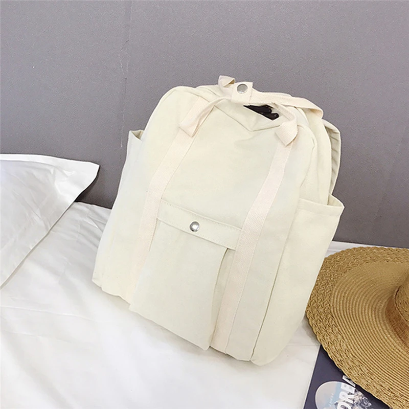 New Style Reusable Female Canvas Backpack Foldable Traval Bags Groceries Travel Student White Black Bag
New Style Reusable Female Canvas Backpack Foldable Traval Bags Groceries Travel Student White Black Bag