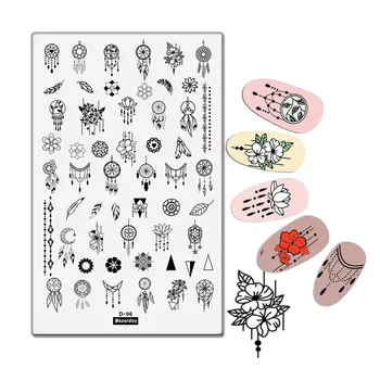 Mezerdoo 9.5*14.5cm Stamping for nails DIY Dreamcatcher Feather Pendant Image Nail stamping Plate Template Nail Art Stencils D06
Mezerdoo 9.5*14.5cm Stamping for nails DIY Dreamcatcher Feather Pendant Image Nail stamping Plate Template Nail Art Stencils D06