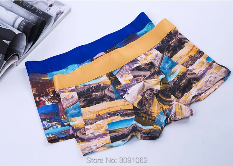 2PCS Elastic Sexy Boxer Shorts Nylon Men Underwear Bulge Calvinfully Underpants Cueca Men Underwear Cockcon Boxer Short Loose09