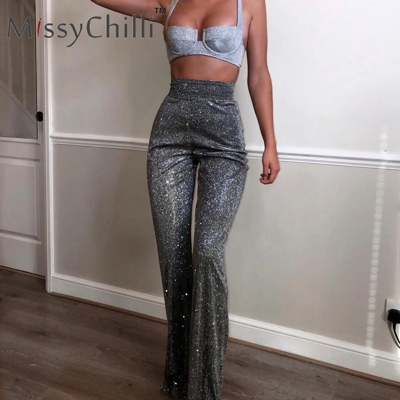 MissyChilli Sequin lurex wide leg pants capris Women high waist casual pants bottoms Autumn bodycon elegant party club trousers
MissyChilli Sequin lurex wide leg pants capris Women high waist casual pants bottoms Autumn bodycon elegant party club trousers