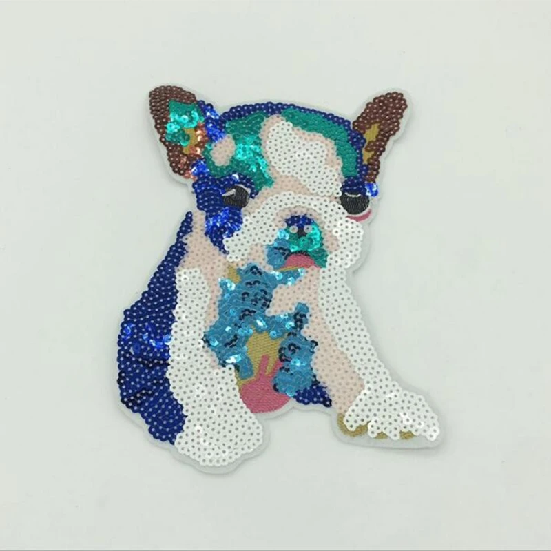 Dog Sequin Applique embroidered Patch Applique fabric clothes applique decoration sequined Patch
Dog Sequin Applique embroidered Patch Applique fabric clothes applique decoration sequined Patch