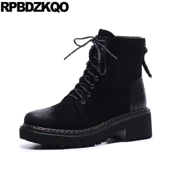 Vintage Combat 2018 Shoes Military Lace Up Black Round Toe Suede Ankle Chunky Fall Brand Women Winter Boots Genuine Leather Fur
Vintage Combat 2018 Shoes Military Lace Up Black Round Toe Suede Ankle Chunky Fall Brand Women Winter Boots Genuine Leather Fur