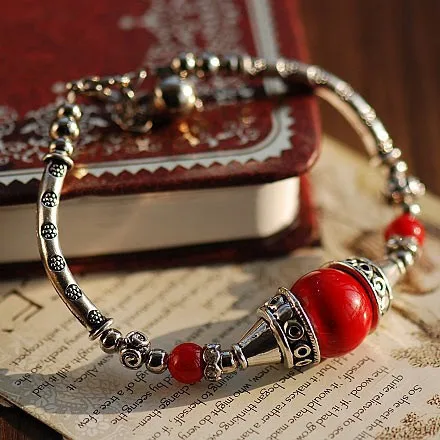 Classical Original Tibetan Silver Bracelet Red Coral Beads100% DIY Design Simple Handmade Fortune-bringing Ethnic Jewelry
Classical Original Tibetan Silver Bracelet Red Coral Beads100% DIY Design Simple Handmade Fortune-bringing Ethnic Jewelry
