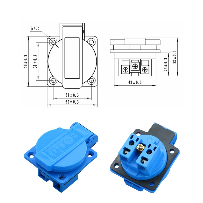 16A 250V Blue Generator Control Panel Germany Waterproof Socket European Dust Socket For Home Desktop Connector Plug
16A 250V Blue Generator Control Panel Germany Waterproof Socket European Dust Socket For Home Desktop Connector Plug
