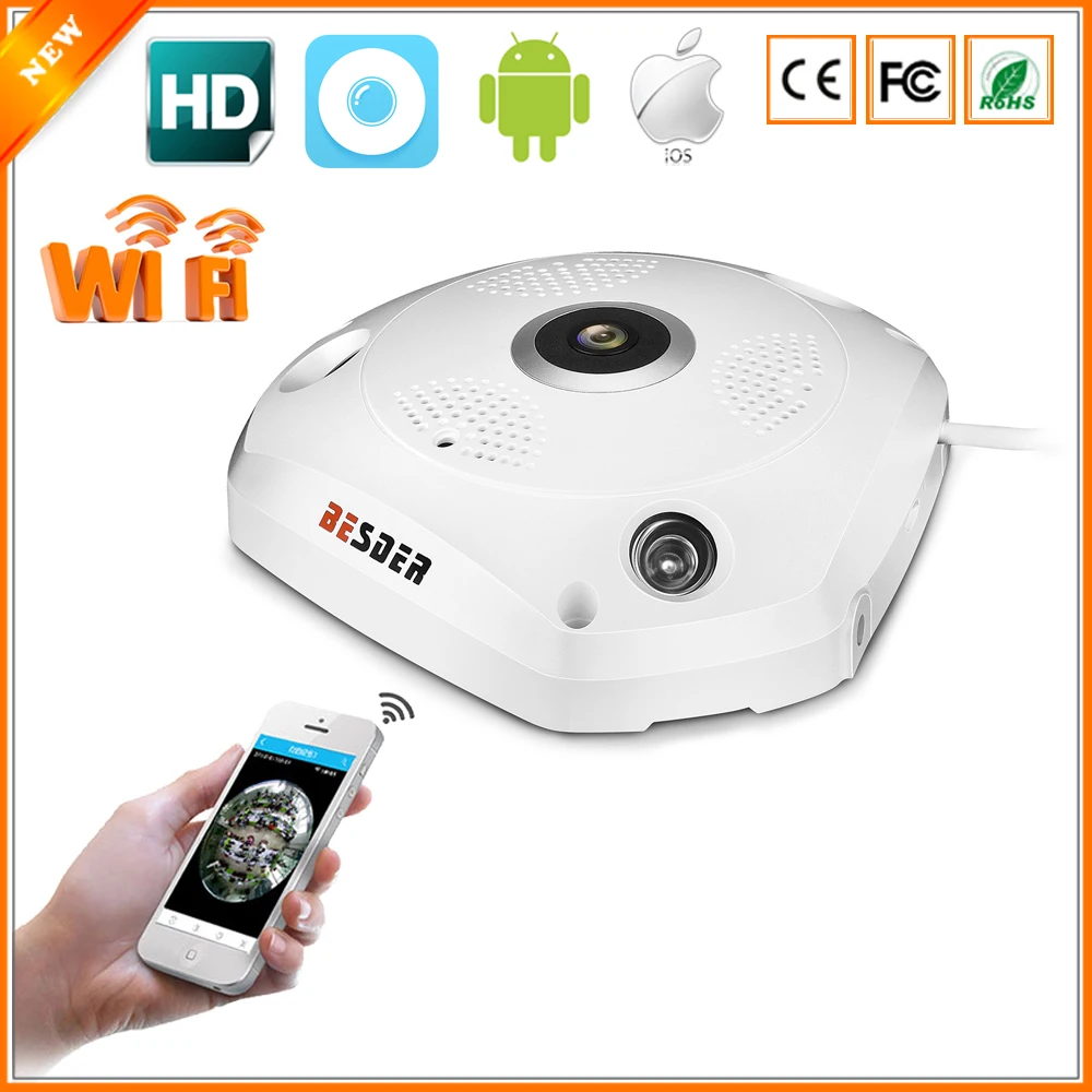 BESDER 3D VR Camera 360 Degree Panoramic IP Camera 960P 1.3MP FIsheye WIreless Wi-fi Camera IP SD Card Slot Multi Viewing Mode
BESDER 3D VR Camera 360 Degree Panoramic IP Camera 960P 1.3MP FIsheye WIreless Wi-fi Camera IP SD Card Slot Multi Viewing Mode