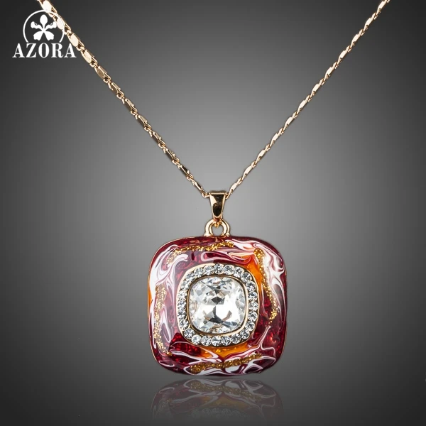 Ожерелье с подвеской azora TN0065 золотые австрийскими кристаллами|necklace a|pendant