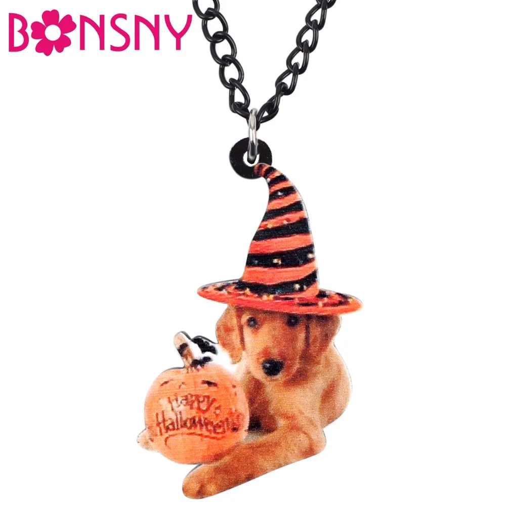 Bonsny Acrylic Halloween Sweet Pumpkin Labrador Dog Necklace Chain Animal Pets Jewelry For Women Girls Gift Party Decorations
Bonsny Acrylic Halloween Sweet Pumpkin Labrador Dog Necklace Chain Animal Pets Jewelry For Women Girls Gift Party Decorations