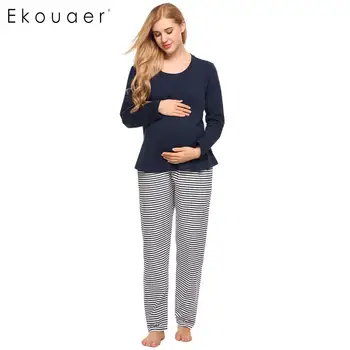 Ekouaer Women Sleepwear Set Pajamas Nursing Maternity Breastfeeding Pajama Sets Long Sleeve T-Shirt Striped Bottom Pants Suits
Ekouaer Women Sleepwear Set Pajamas Nursing Maternity Breastfeeding Pajama Sets Long Sleeve T-Shirt Striped Bottom Pants Suits
