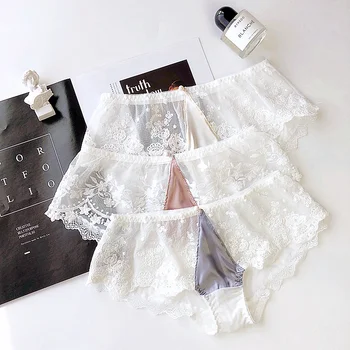 Dust lace mesh yarn transparent satin sexy underwear non trace low waist briefs dream princess wind pants string culotte femme
Dust lace mesh yarn transparent satin sexy underwear non trace low waist briefs dream princess wind pants string culotte femme