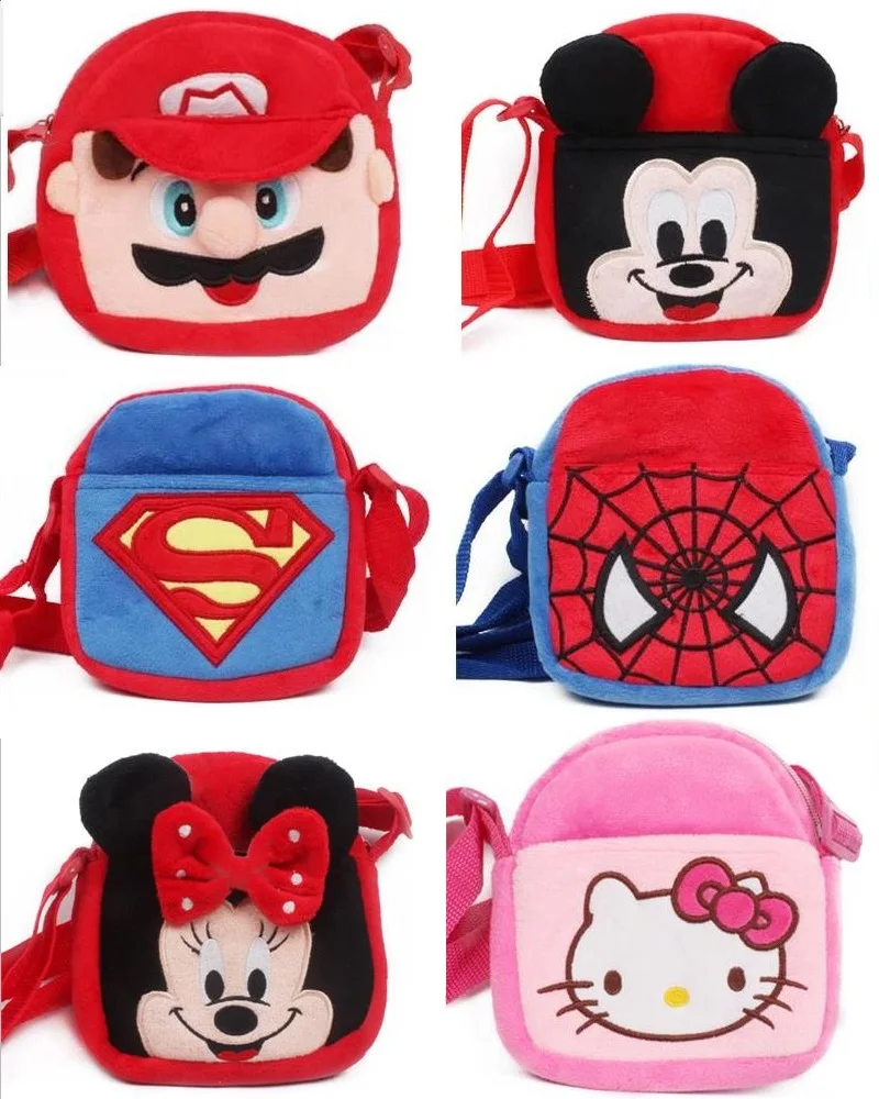 New kawaii cute plush shoulder bag Superman Spider Man Batman Mickey Mario figure toy kids handbags cartoon mini satchel
New kawaii cute plush shoulder bag Superman Spider Man Batman Mickey Mario figure toy kids handbags cartoon mini satchel