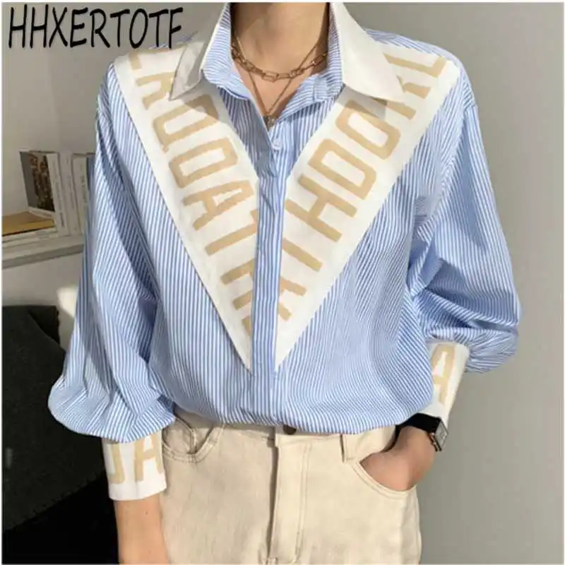 2019 spring Summer Women Striped Blouse Fashion Casual turn down collar Lamp Sleeve Blouse Women Loose Tops Shirts Vestidos
2019 spring Summer Women Striped Blouse Fashion Casual turn down collar Lamp Sleeve Blouse Women Loose Tops Shirts Vestidos
