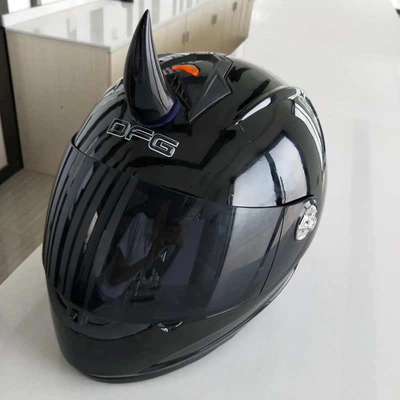 Шлем мотоциклетный в стиле панк украшение для мотоспорта дьявольский рог