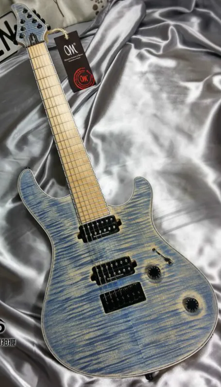Top Quality GYNT-0020 Transparent purple color Tiger stripes cover maple fretboard neck through Electric Guitar, Free shipping
Top Quality GYNT-0020 Transparent purple color Tiger stripes cover maple fretboard neck through Electric Guitar, Free shipping