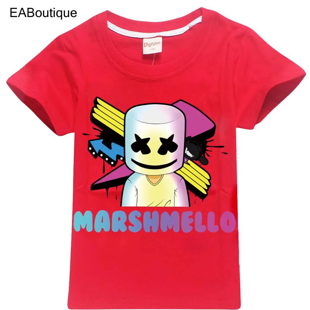 EABoutique fashion cotton kids Tshirt Marshmello TShirt DJ Music short sleeve O-neck cartoon for kids tops 5-9 year Q0399
EABoutique fashion cotton kids Tshirt Marshmello TShirt DJ Music short sleeve O-neck cartoon for kids tops 5-9 year Q0399
