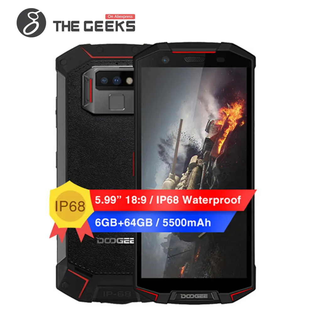 

DOOGEE S70 IP68 Waterproof Mobile Phone Android 8.1 5.99" FHD+ Helio P23 Octa Core 6GB 64GB 5500mAh 16.0MP Camera 4G Smartphone