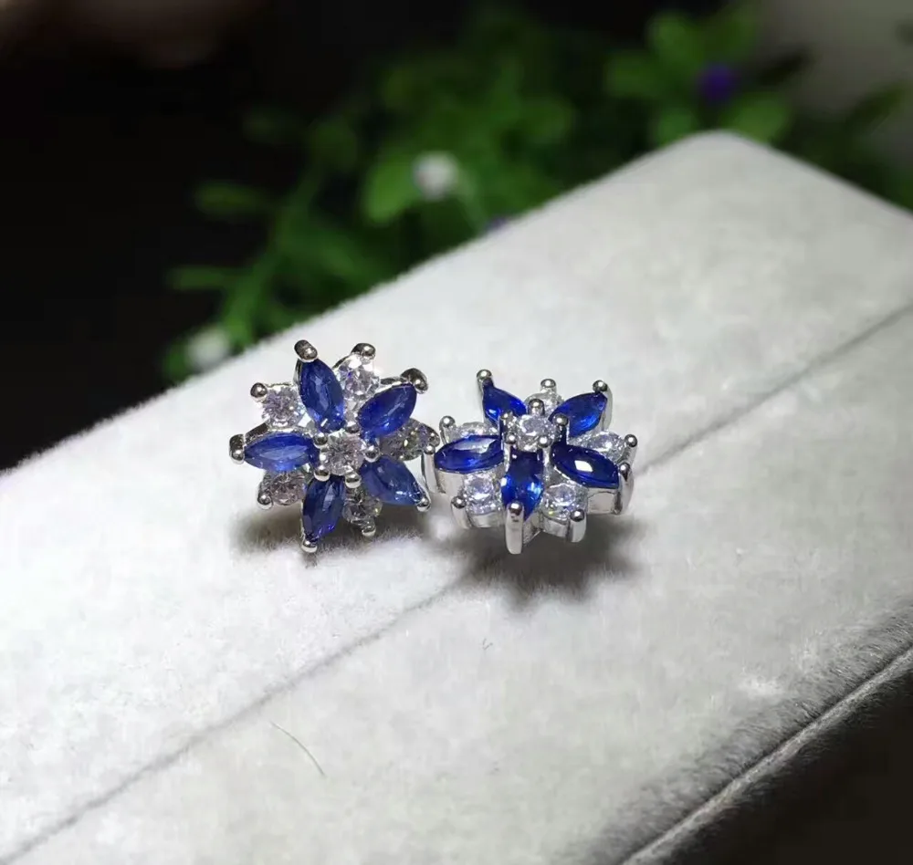 Fashion natural blue sapphire stud earrings Natural gemstone earrings Elegant Flowers S925 silver girl women earrings jewelry
Fashion natural blue sapphire stud earrings Natural gemstone earrings Elegant Flowers S925 silver girl women earrings jewelry