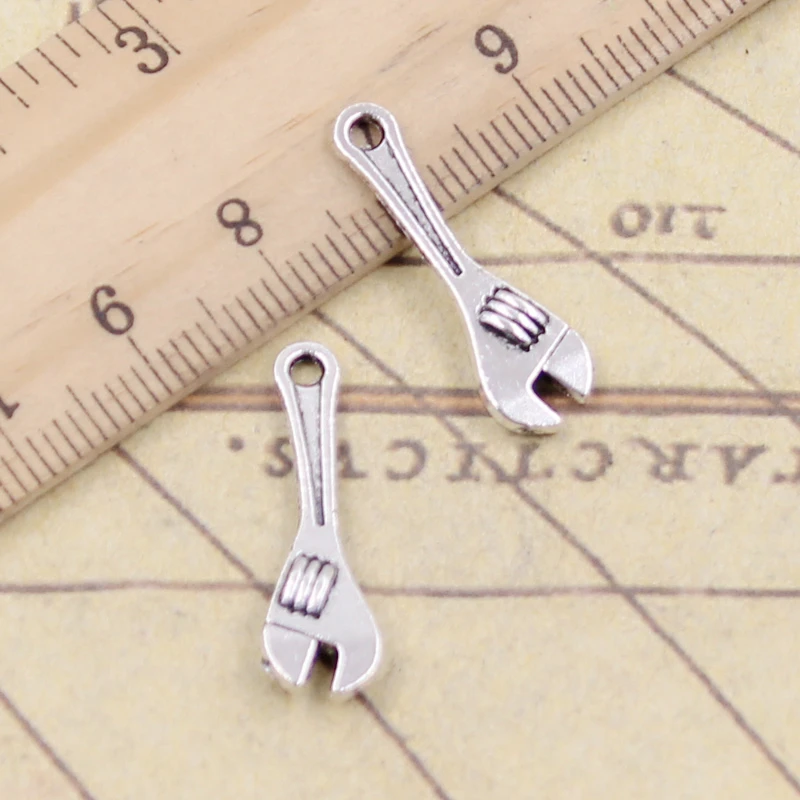 10pcs Charms spanner wrench tool 24x7mm Tibetan Silver Plated Pendants Antique Jewelry Making DIY Handmade Craft
10pcs Charms spanner wrench tool 24x7mm Tibetan Silver Plated Pendants Antique Jewelry Making DIY Handmade Craft