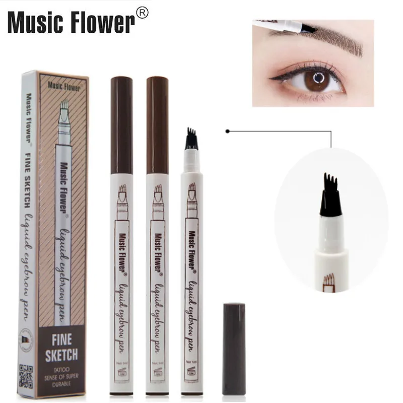 Music Flower Fine Sketch 4 Pointed Liquid Eyebrow Pen Long Lasting Waterproof tattoo Eyebrow Pencil Professional Brand 3 Colors
Music Flower Fine Sketch 4 Pointed Liquid Eyebrow Pen Long Lasting Waterproof tattoo Eyebrow Pencil Professional Brand 3 Colors