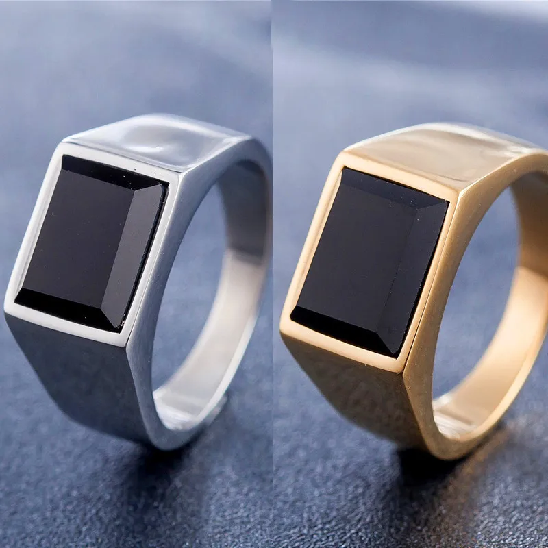 Simple Black Onyx Stone 316 Titanium Stainless Steel Vintage Men Ring Silver Gold Color Retro Male Band Ring Man Large Size 7-12
Simple Black Onyx Stone 316 Titanium Stainless Steel Vintage Men Ring Silver Gold Color Retro Male Band Ring Man Large Size 7-12