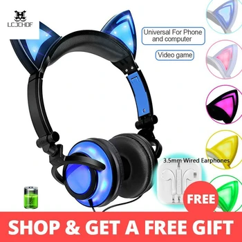 For PC Computer Mobile Phone Foldable Flashing Cat Ear Kids Headphones Gaming Headset Earphone With LED Light Earphones
For PC Computer Mobile Phone Foldable Flashing Cat Ear Kids Headphones Gaming Headset Earphone With LED Light Earphones