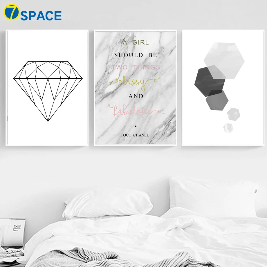 

Geometry Marble Diamond Quotes Nordic Posters And Prints Wall Art Canvas Painting Pop Art Wall Pictures For Living Room Decor